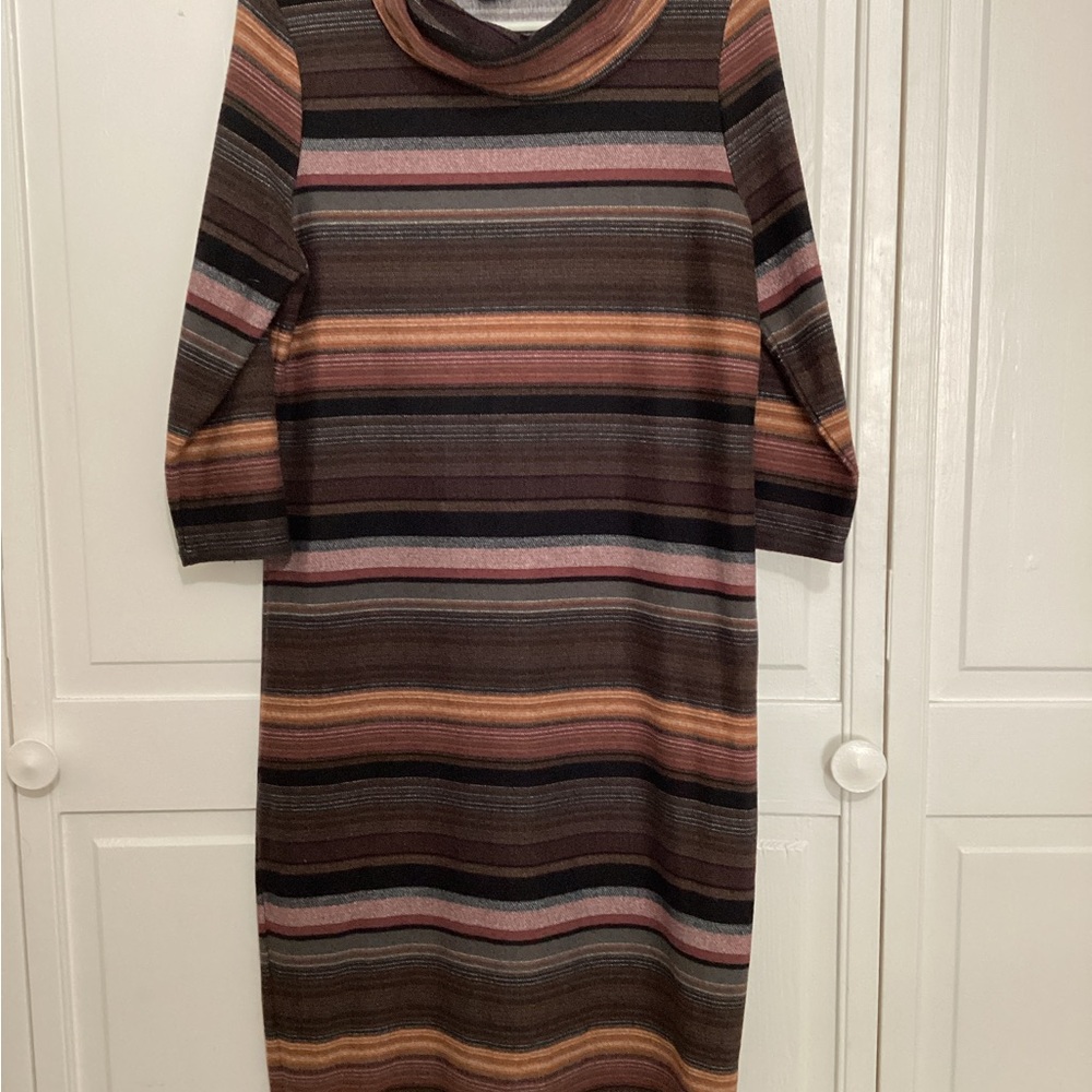 Tacera Multicolor Striped Long Sleeve Dress